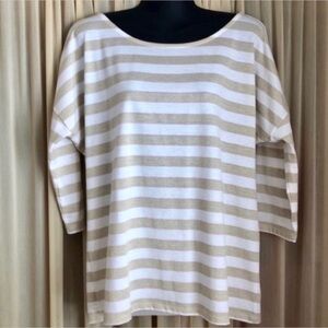 Attention Large White/Gold 3/4 Sleeve Blouse(NWOT)